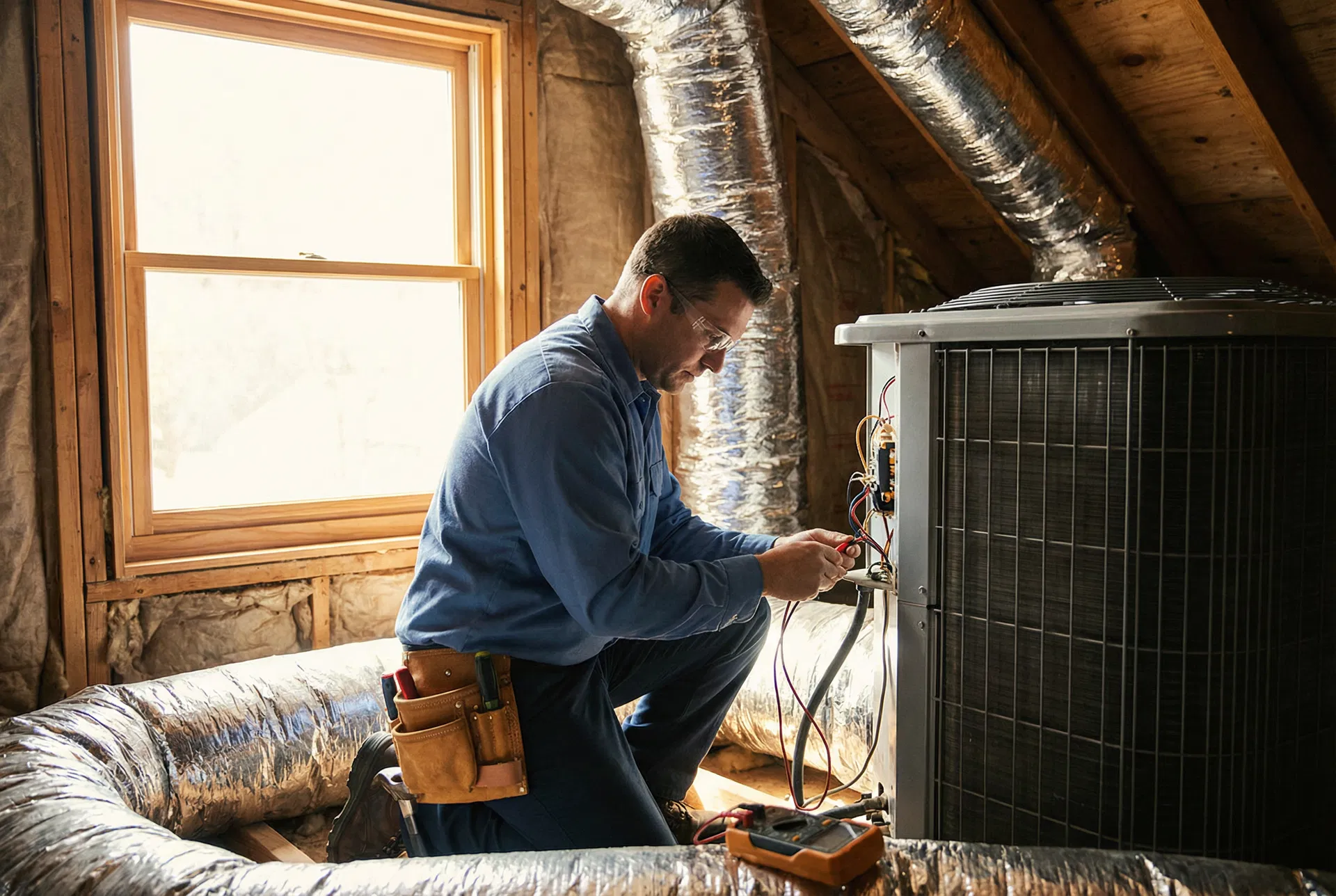 Tradesperson working on site