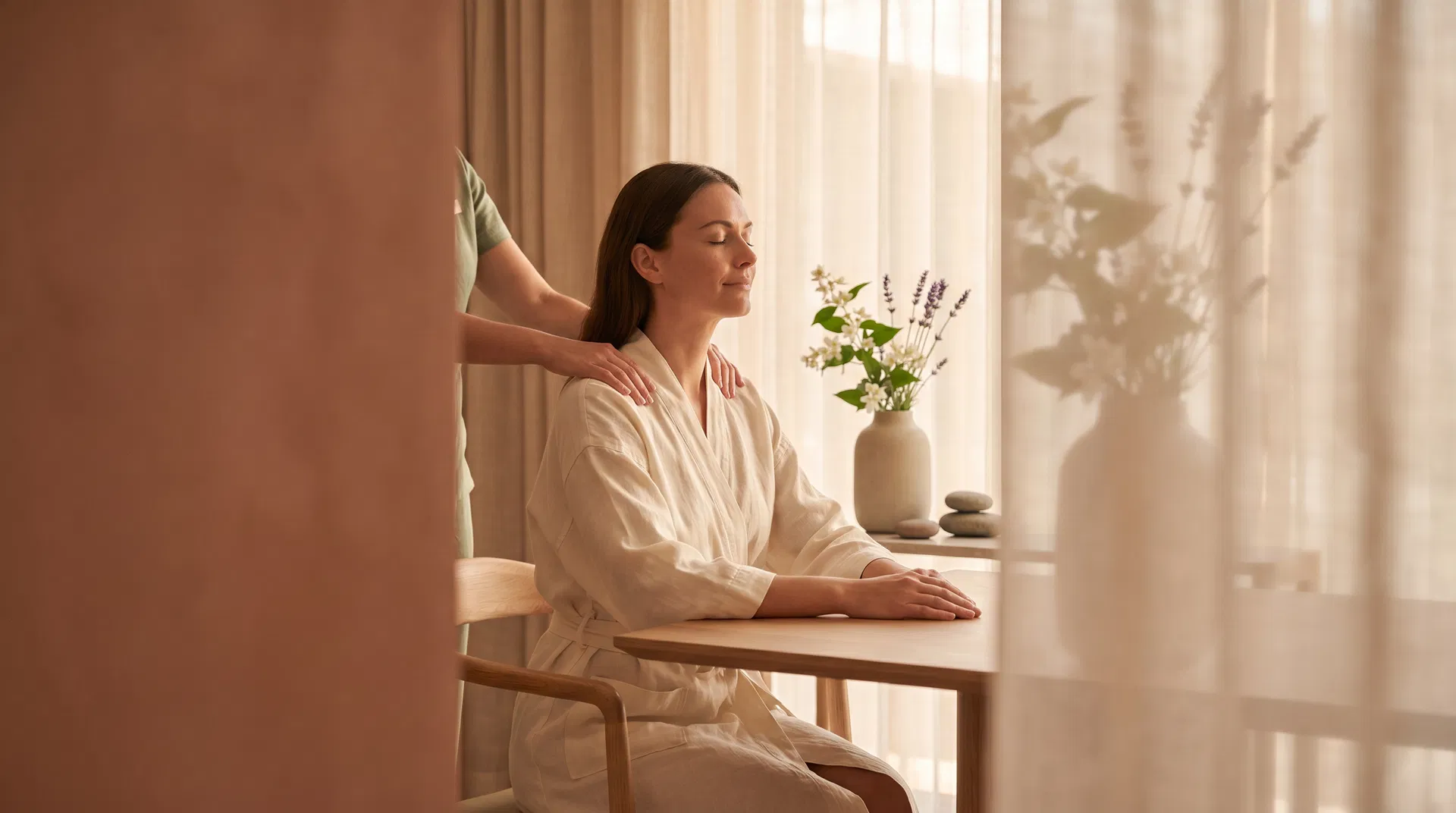 Mulher em momento de relaxamento