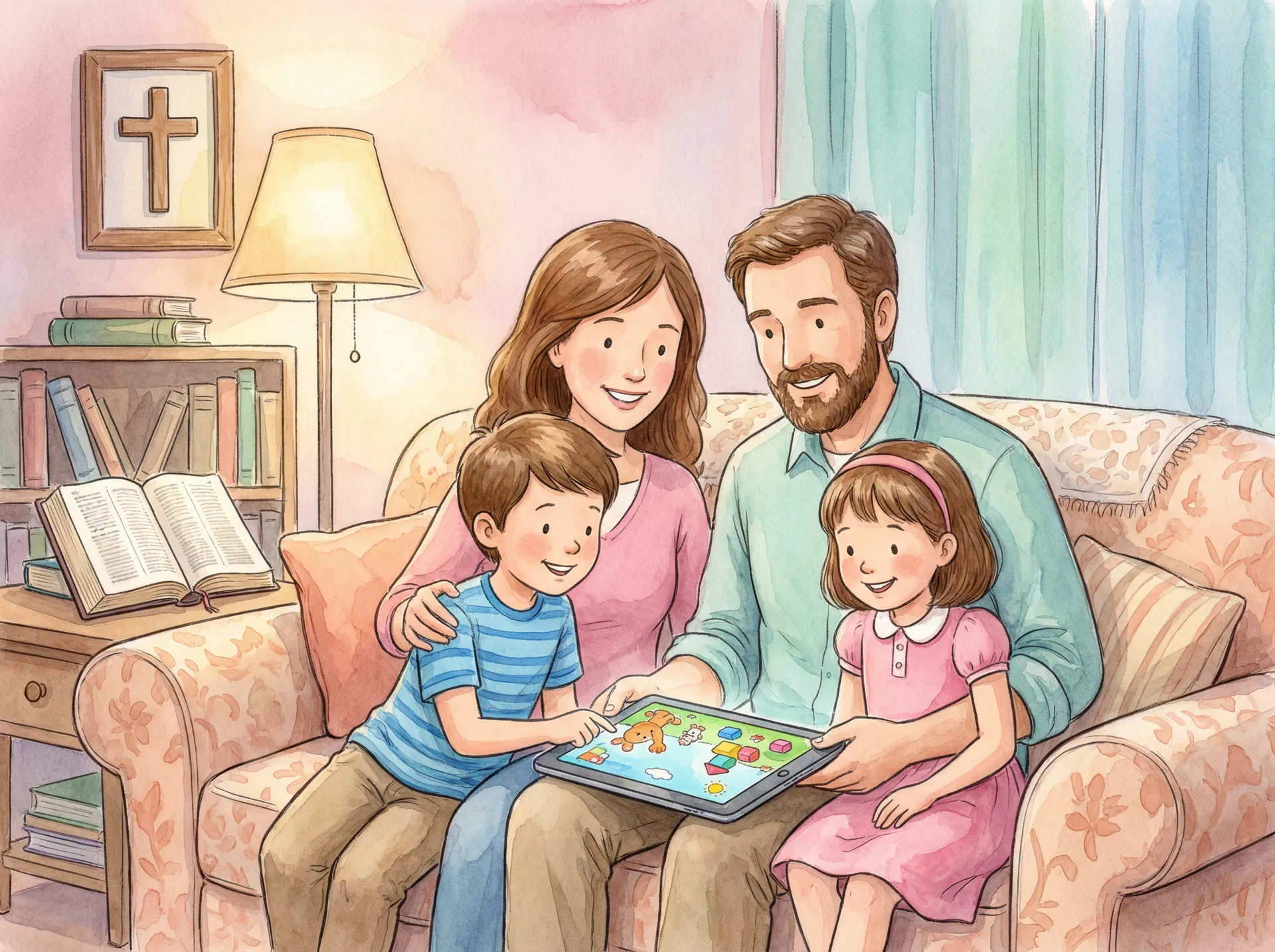 Familia jugando Mi Pastorcito