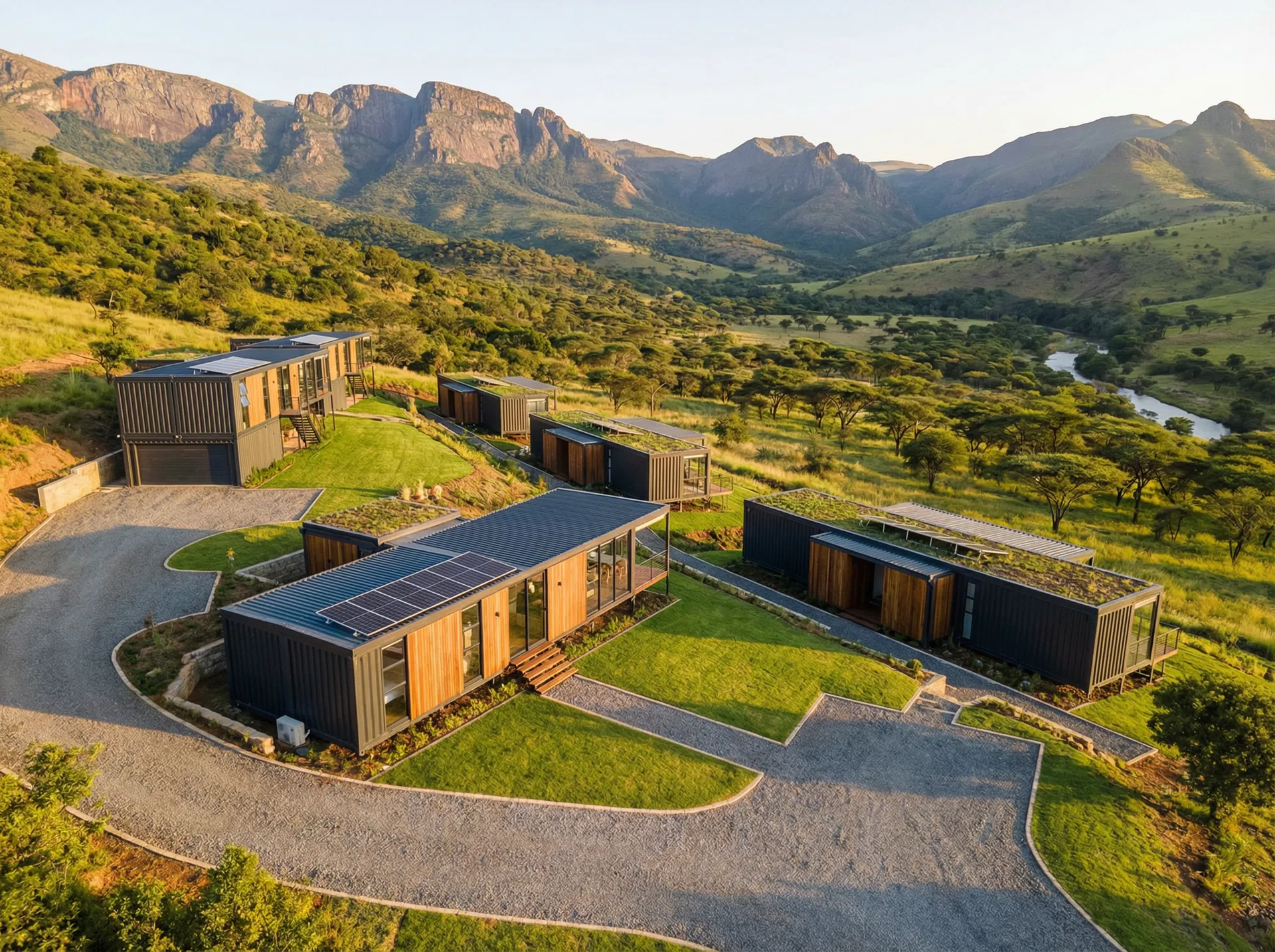 EzPods multi-unit development aerial view