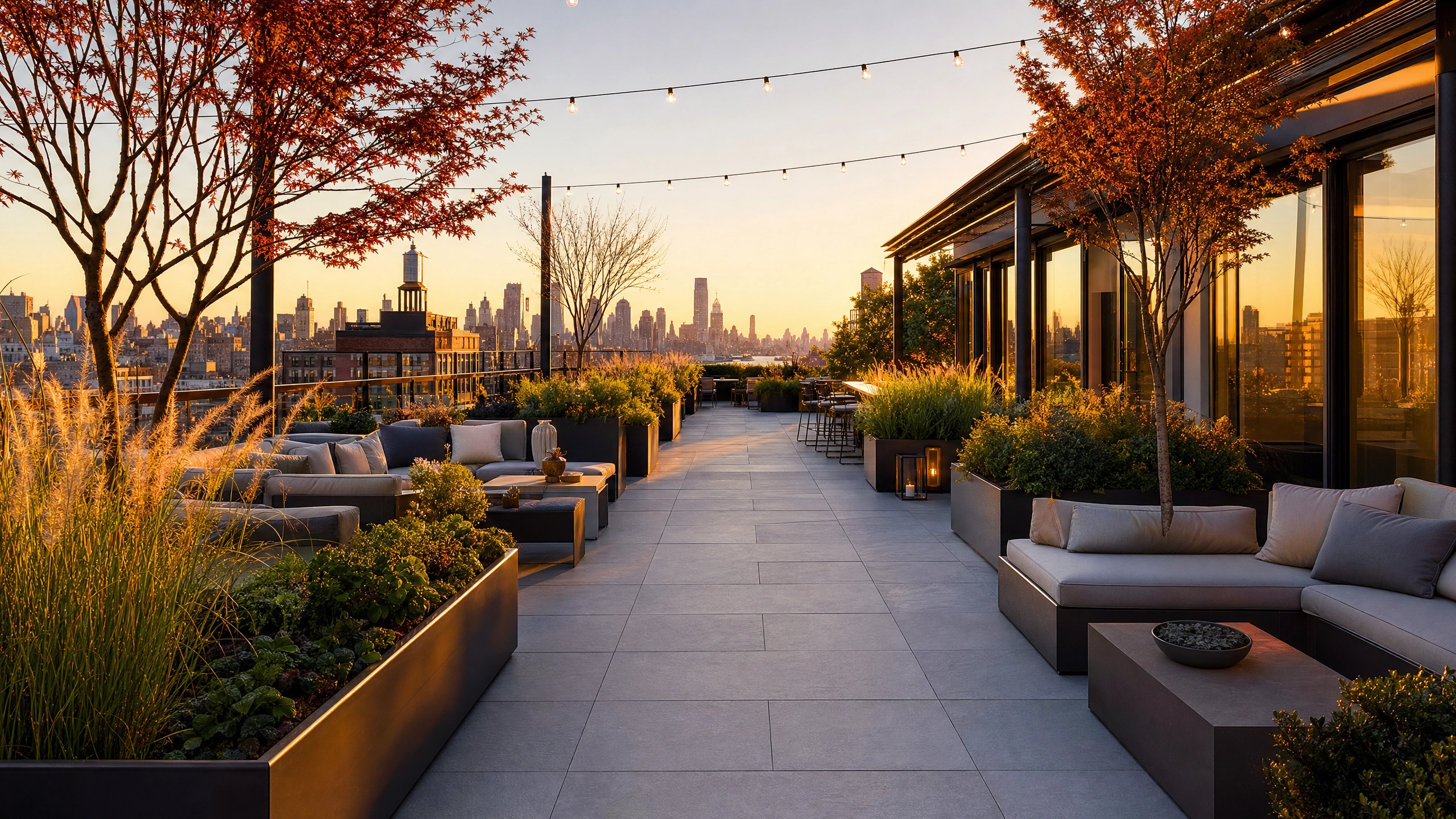This accessible rooftop terrace was designed and built without installing a new elevator. Because in 95% of NYC residential buildings, no new elevator is required.