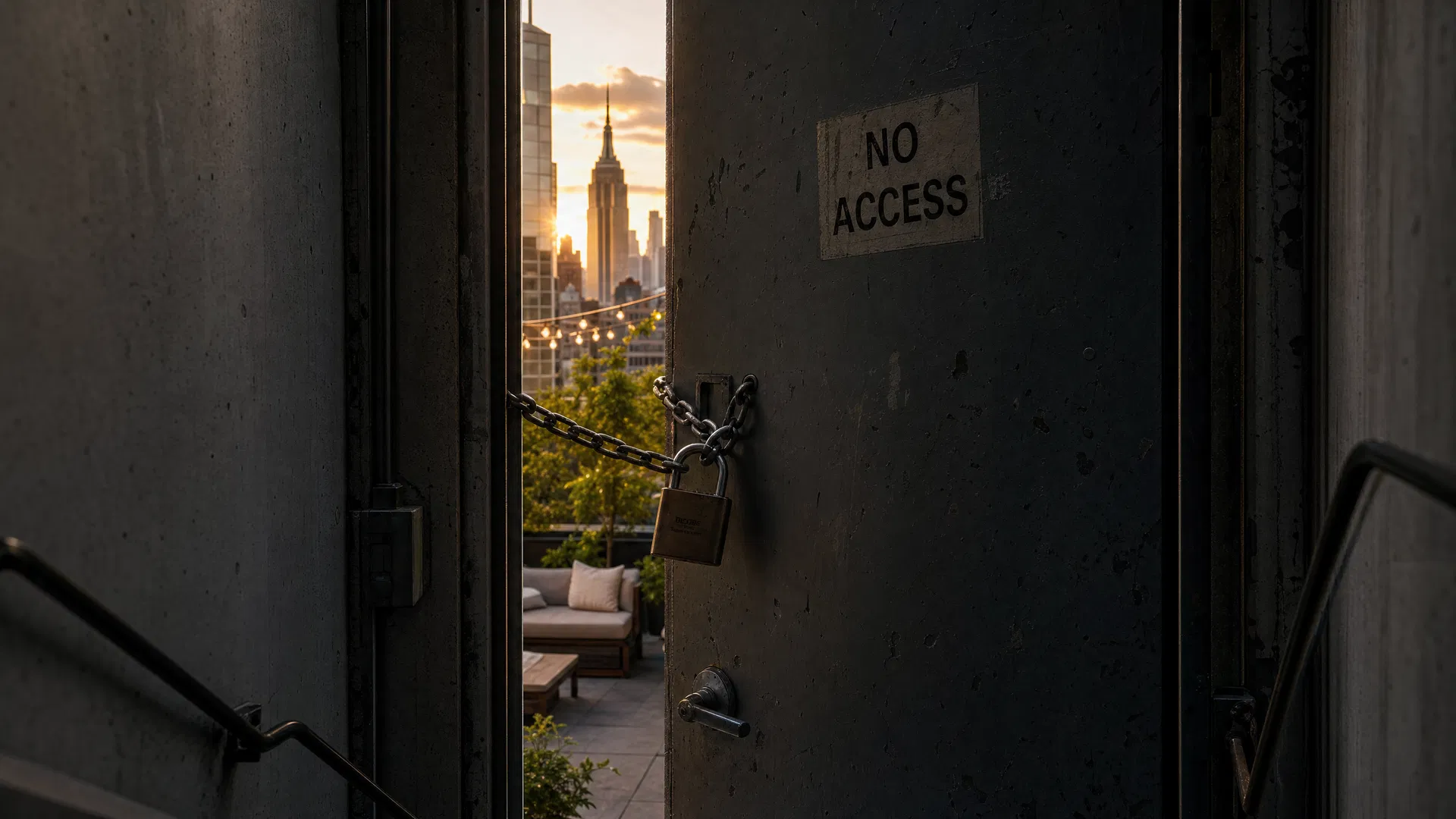 The rooftop terrace your building deserves is on the other side of a locked door. The lock was not installed by the building code. It was installed by your property manager.
