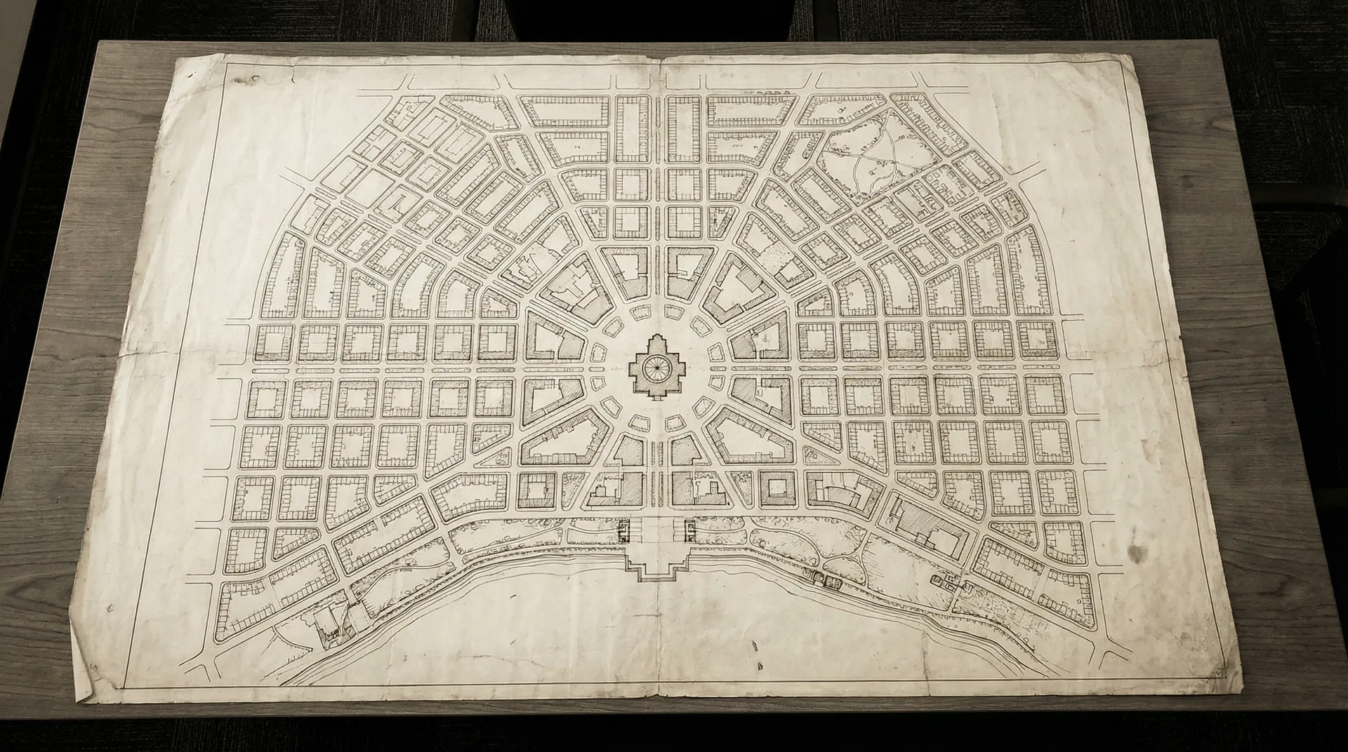 Aerial city master plan model