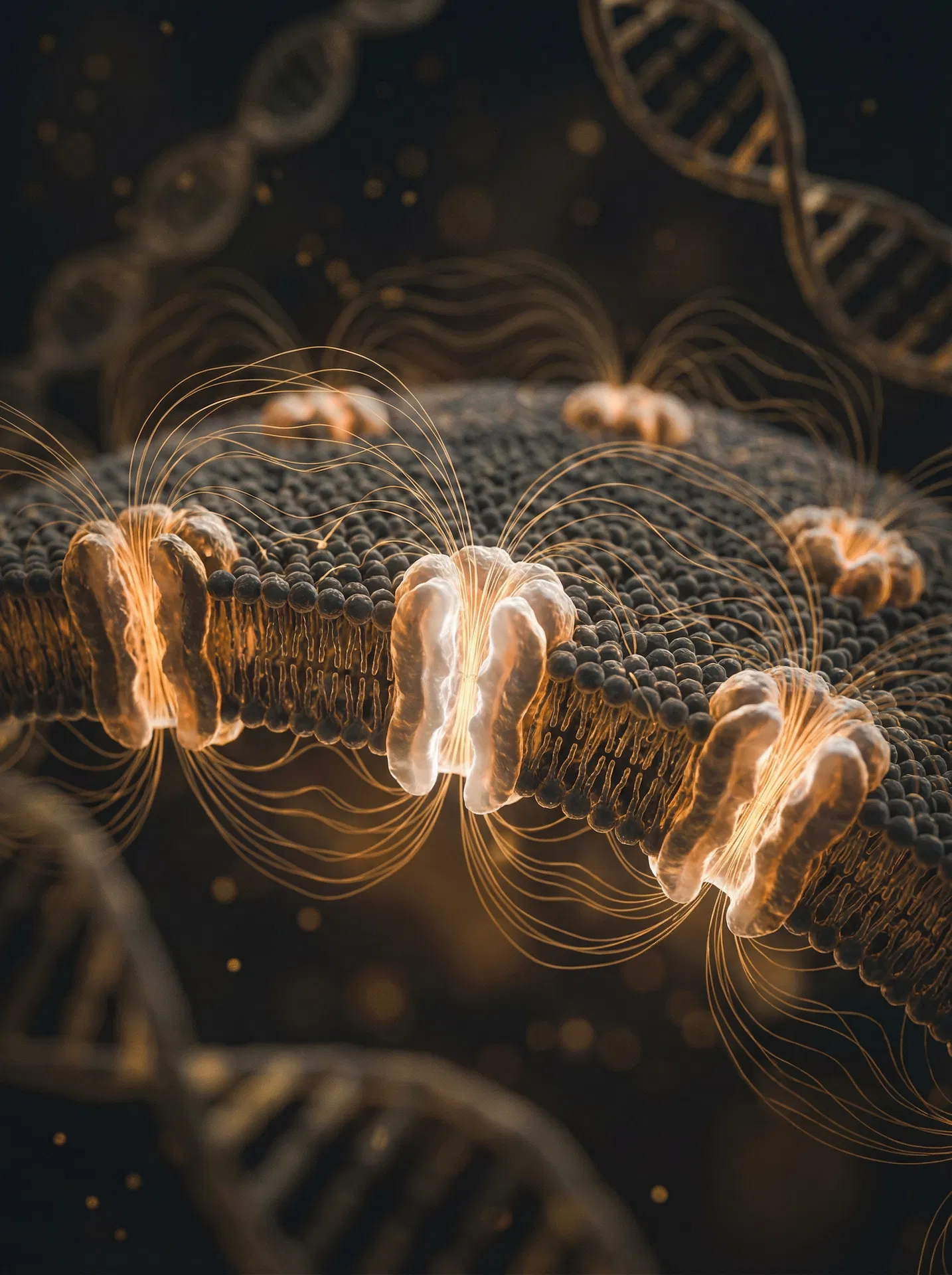 Scientific research visualization of bioelectromagnetic frequency and light therapy