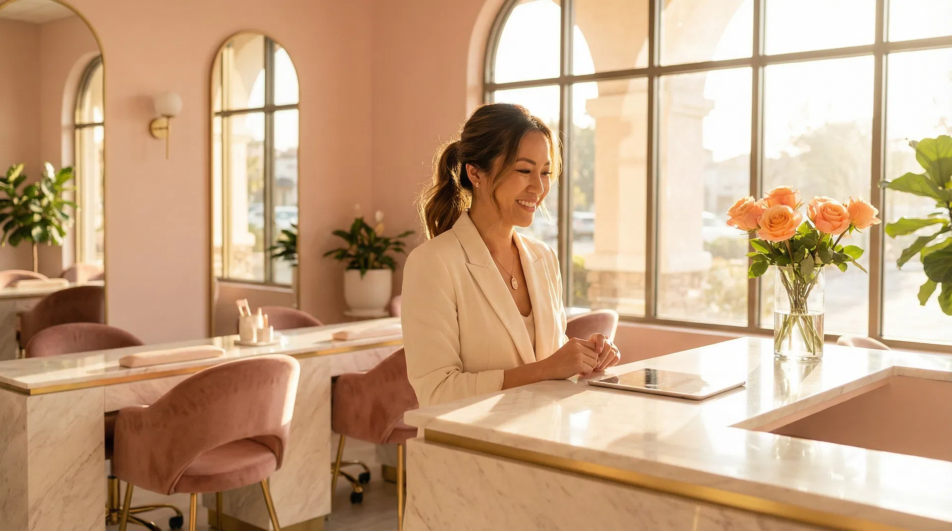 Beautiful nail salon interior