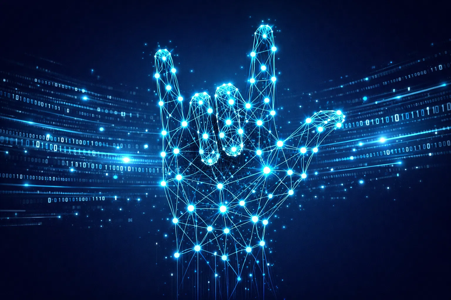 Visualizzazione della rete neurale AI per il riconoscimento della lingua dei segni