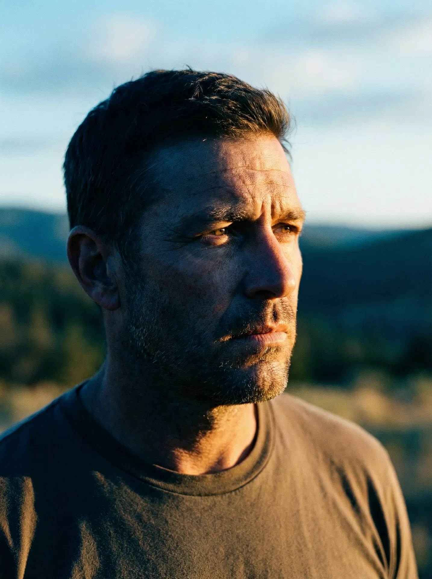 Veteran looking into the distance