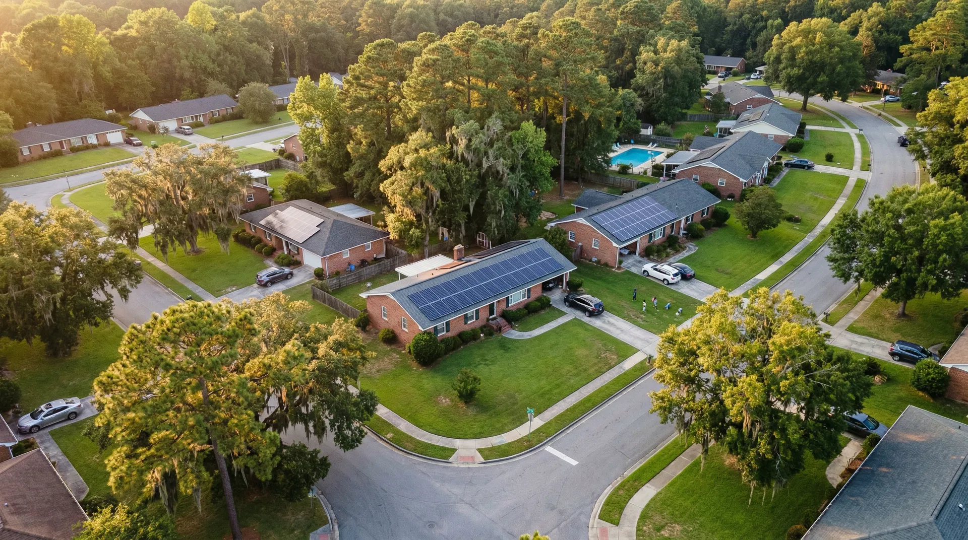 Solar panels on a residential home in Georgia
