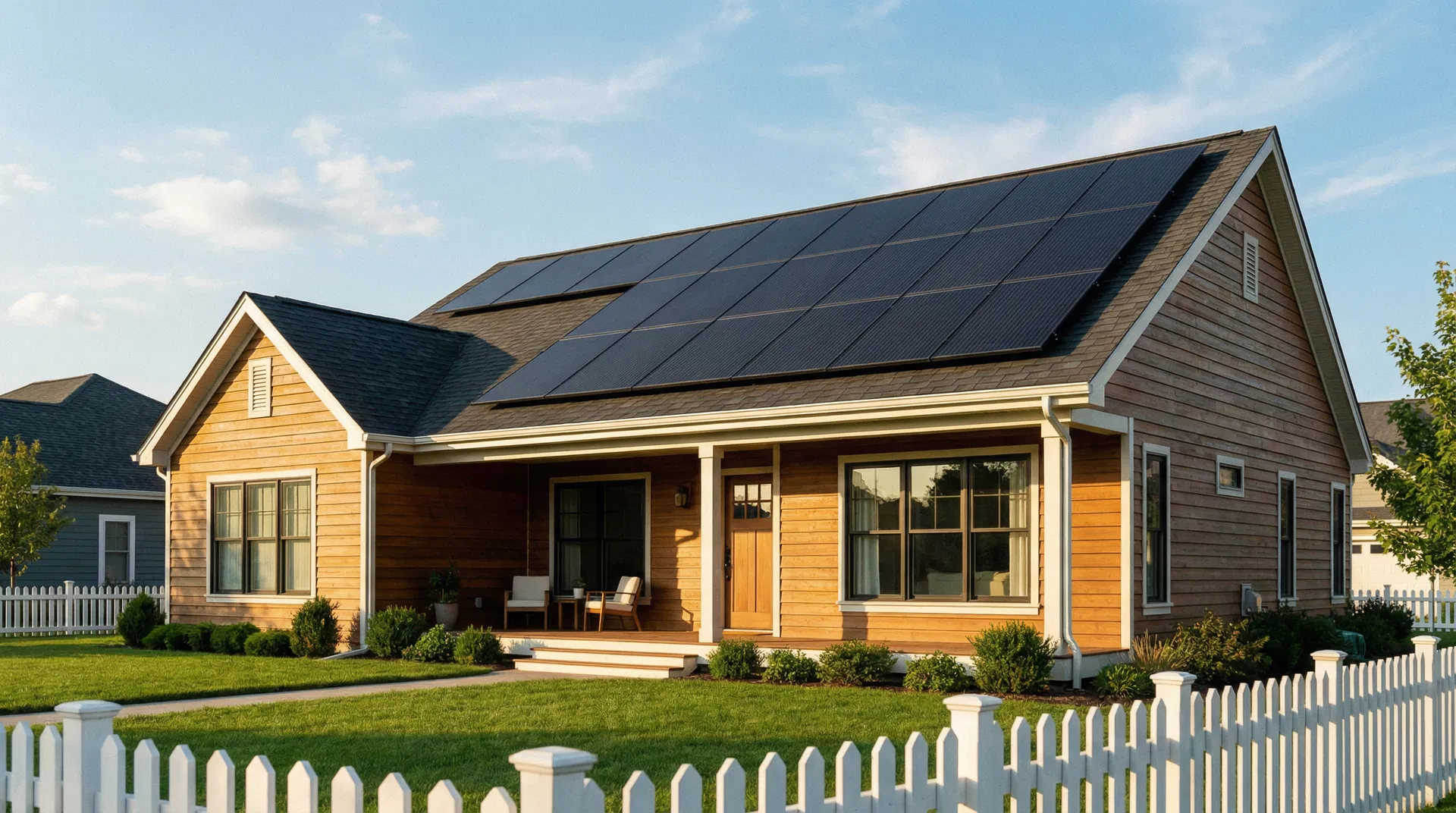 Beautiful home with solar panels