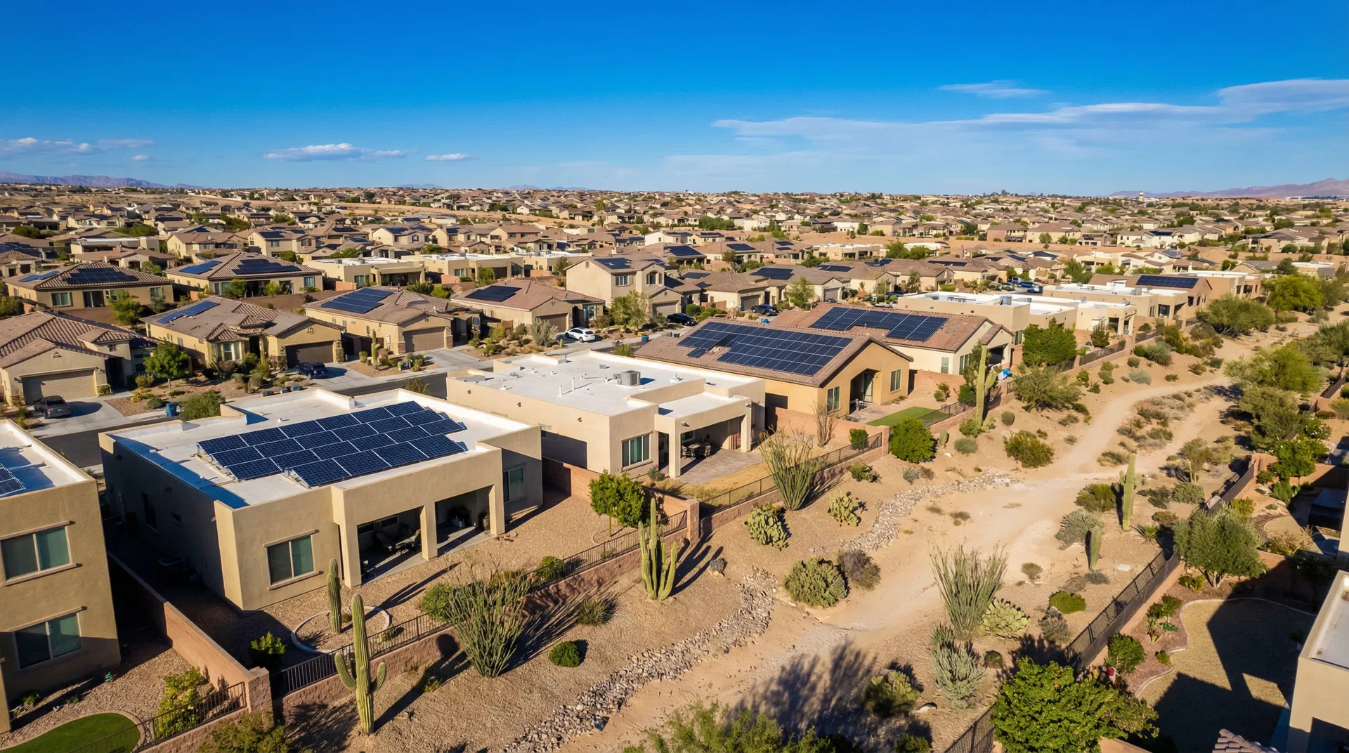 Solar panels on a residential home in Nevada