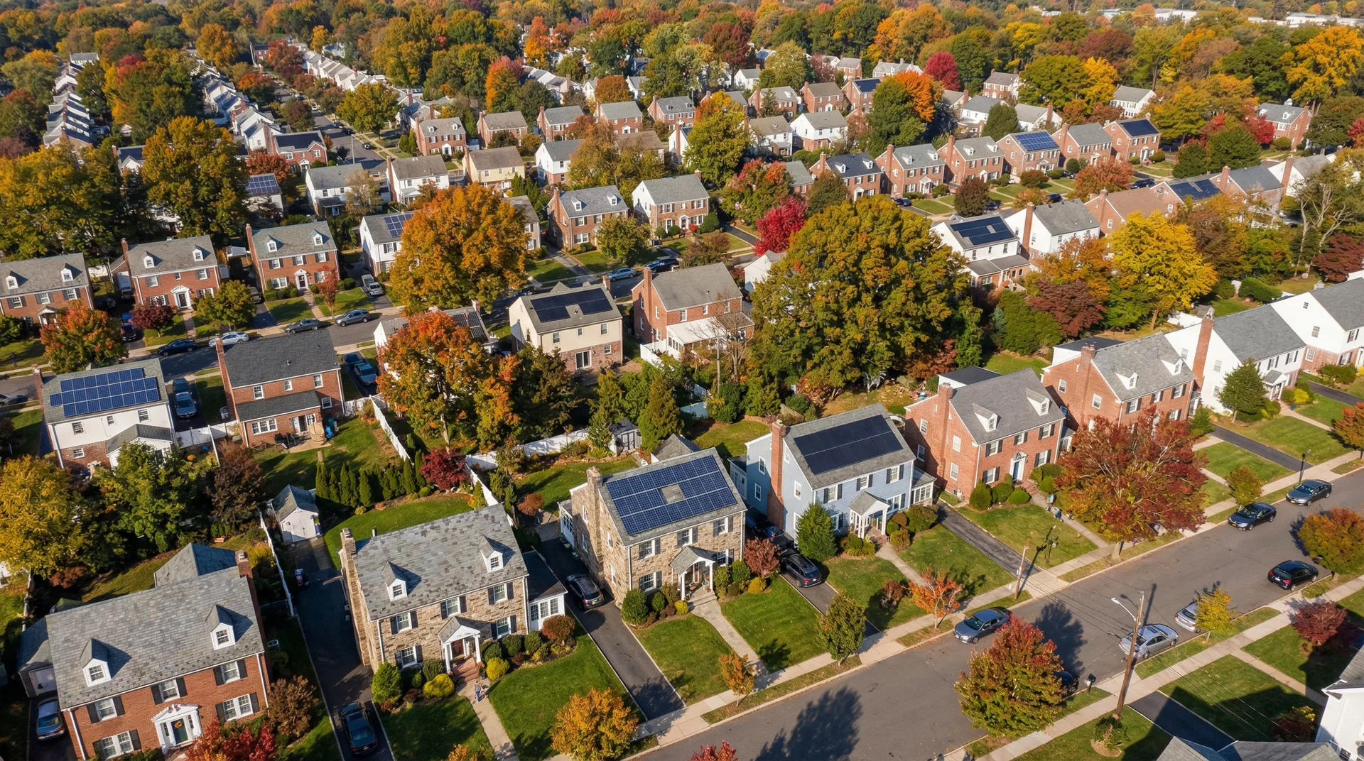 Solar panels on a residential home in New Jersey