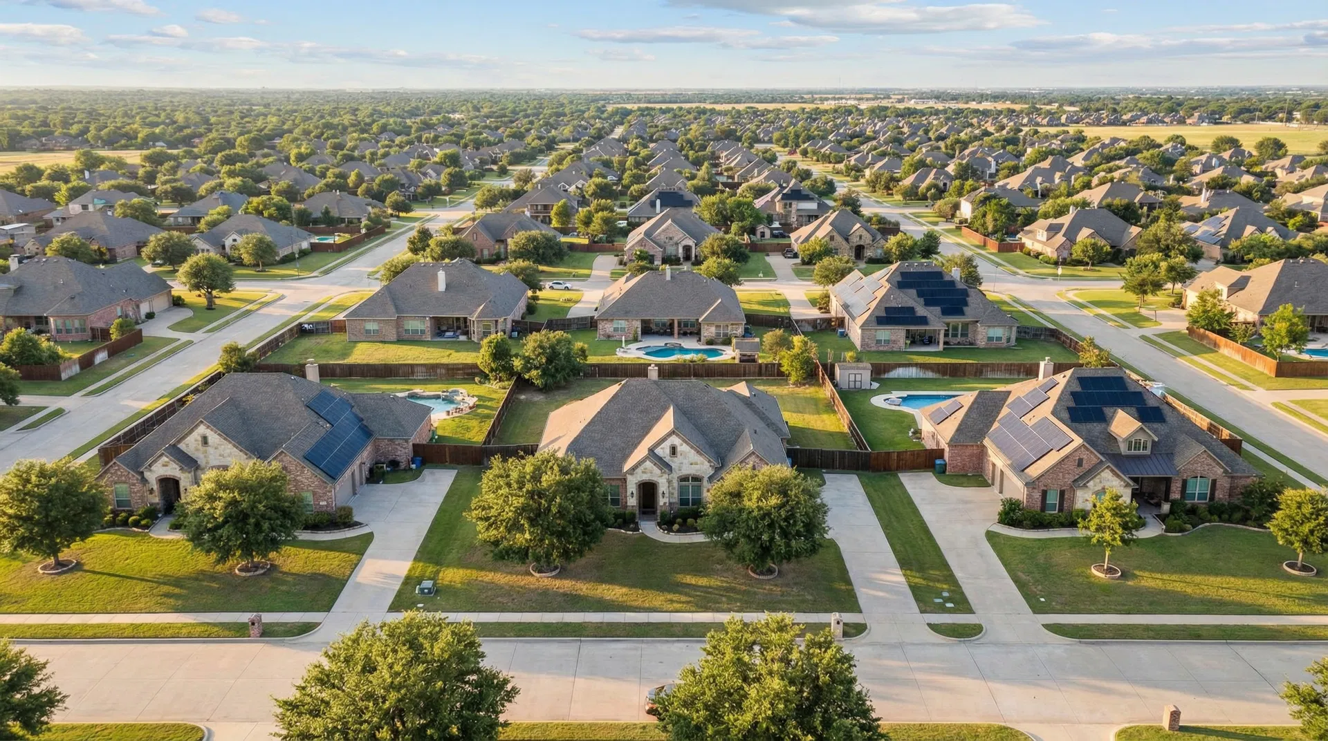 Solar panels on a residential home in Texas