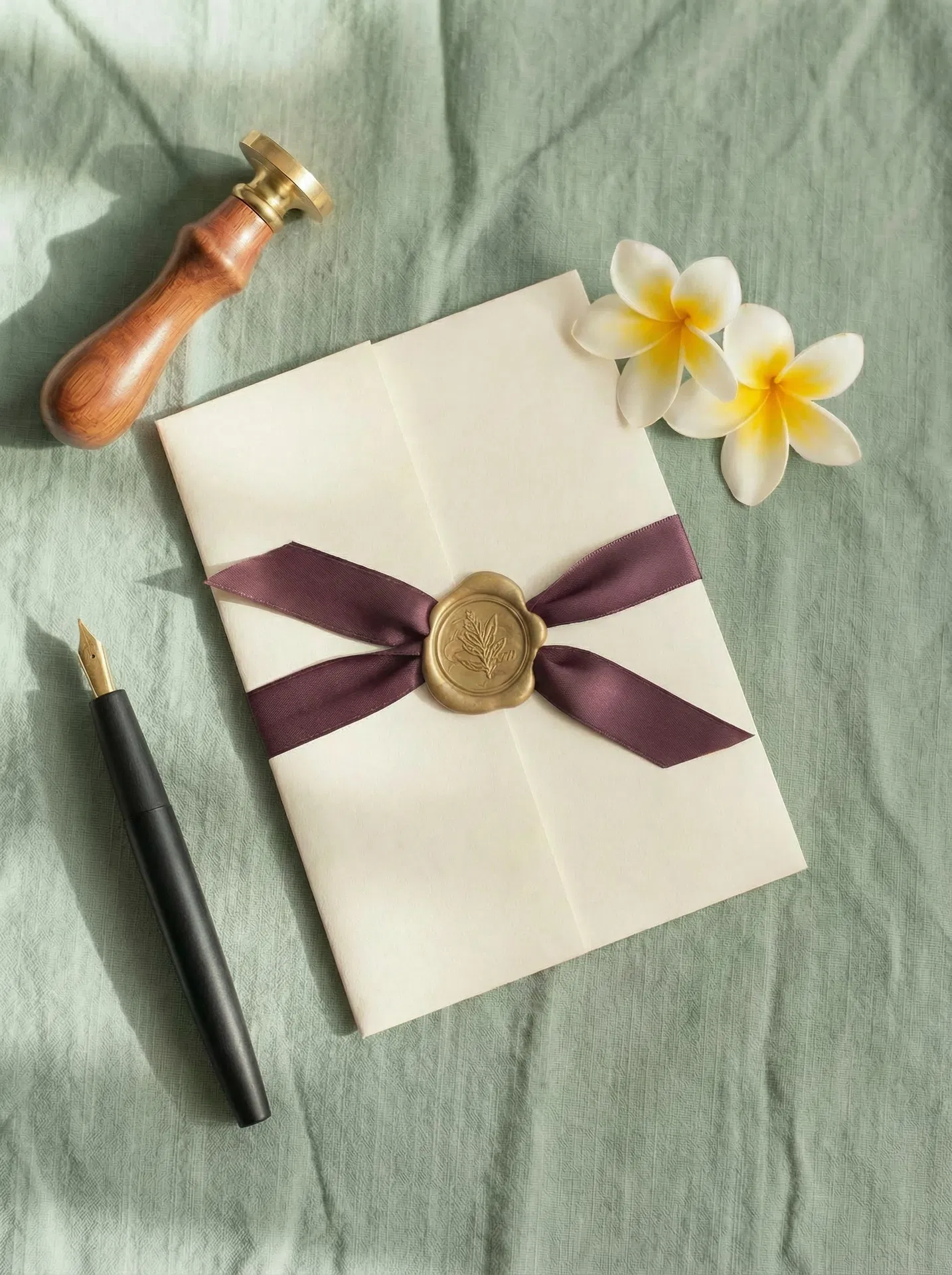 Professional notary documents with wax seal and fountain pen