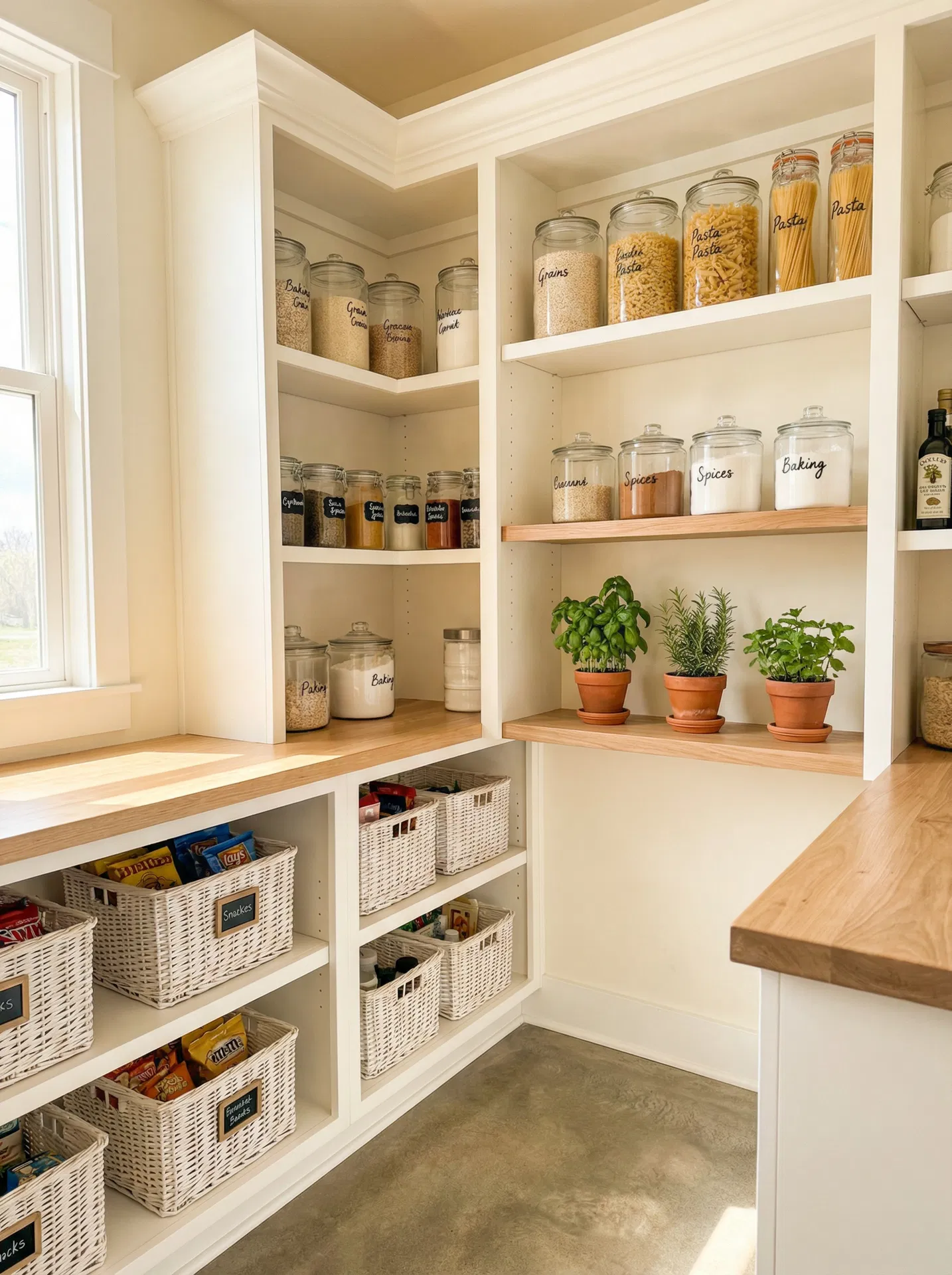 Beautifully organized kitchen pantry