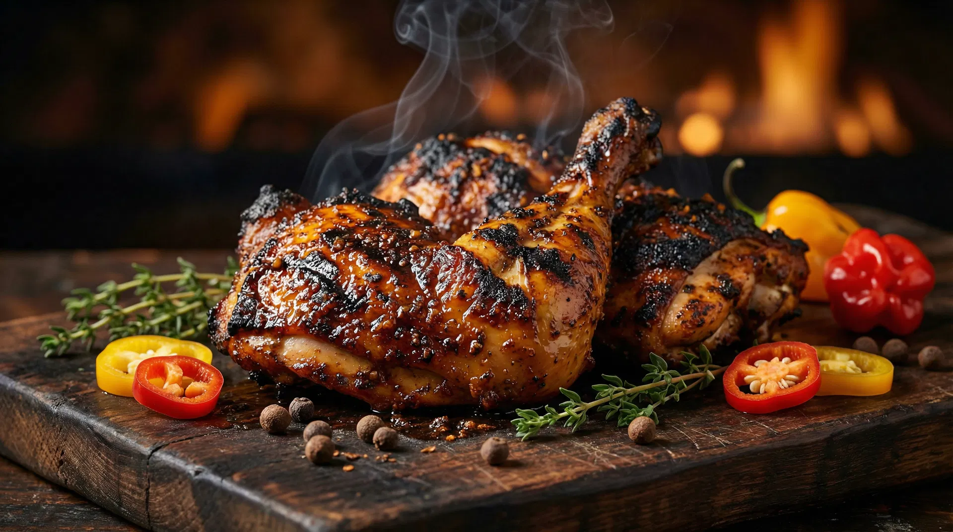 Charcoal Grilled Jerk Chicken