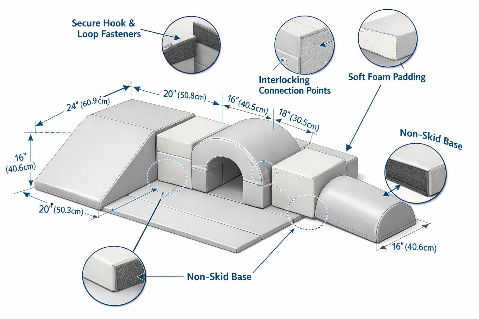 3D technical design showing dimensions and assembly details