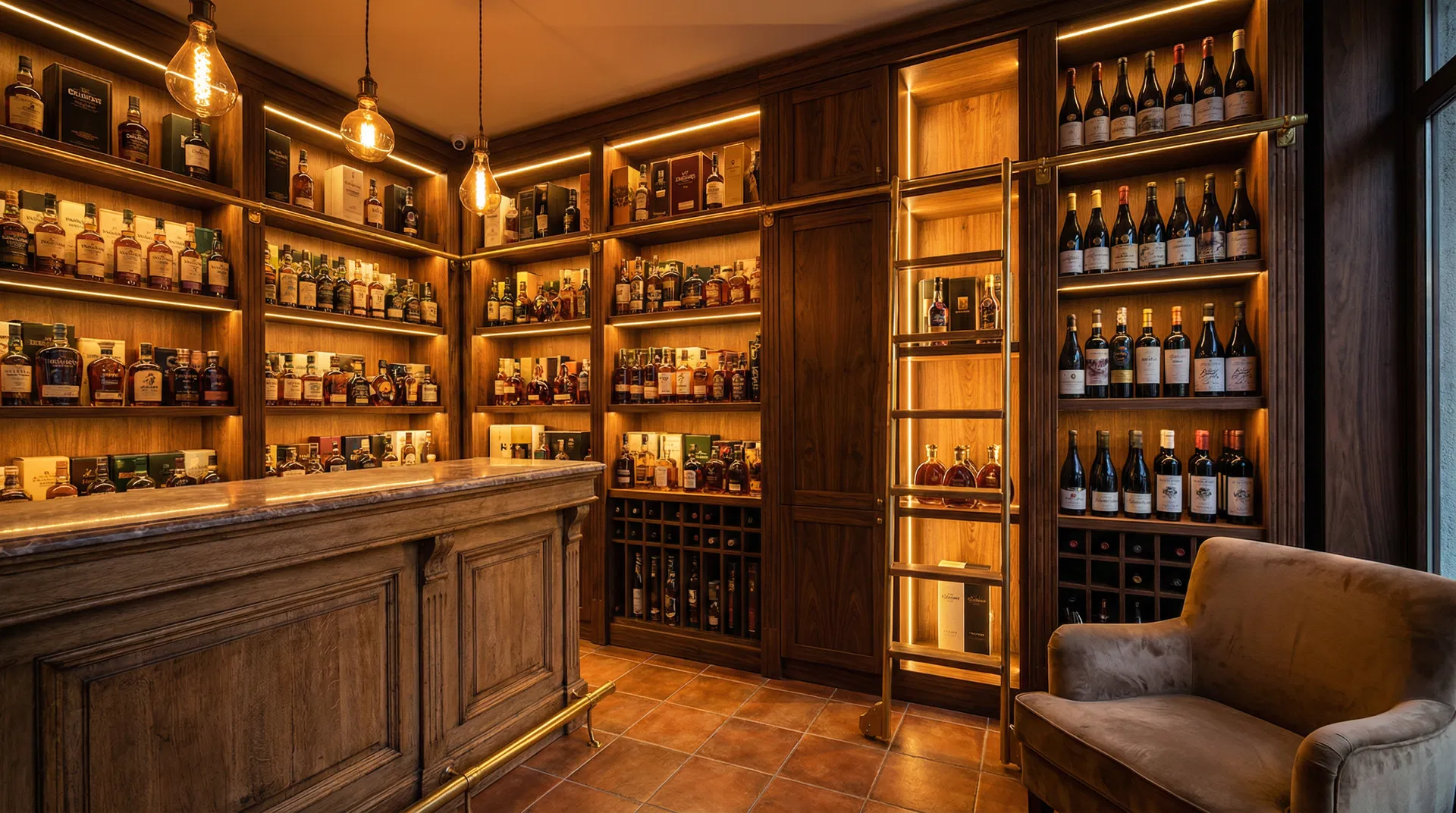 DrinkStory premium liquor store interior with wine and spirits collection