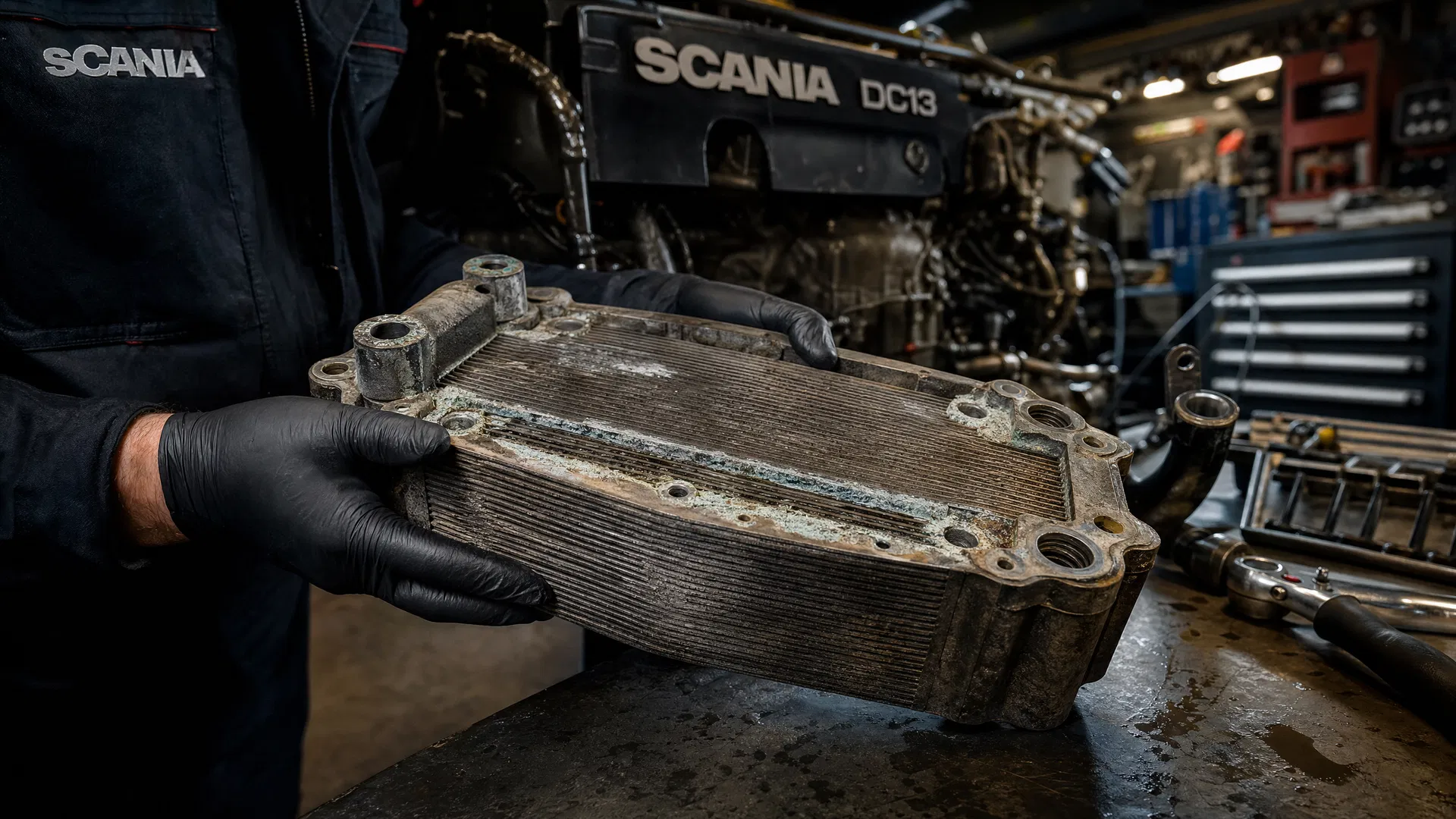 Scania DC13 & DC16 Oil Cooler Failure: Symptoms, Diagnosis, and OE Replacement Guide