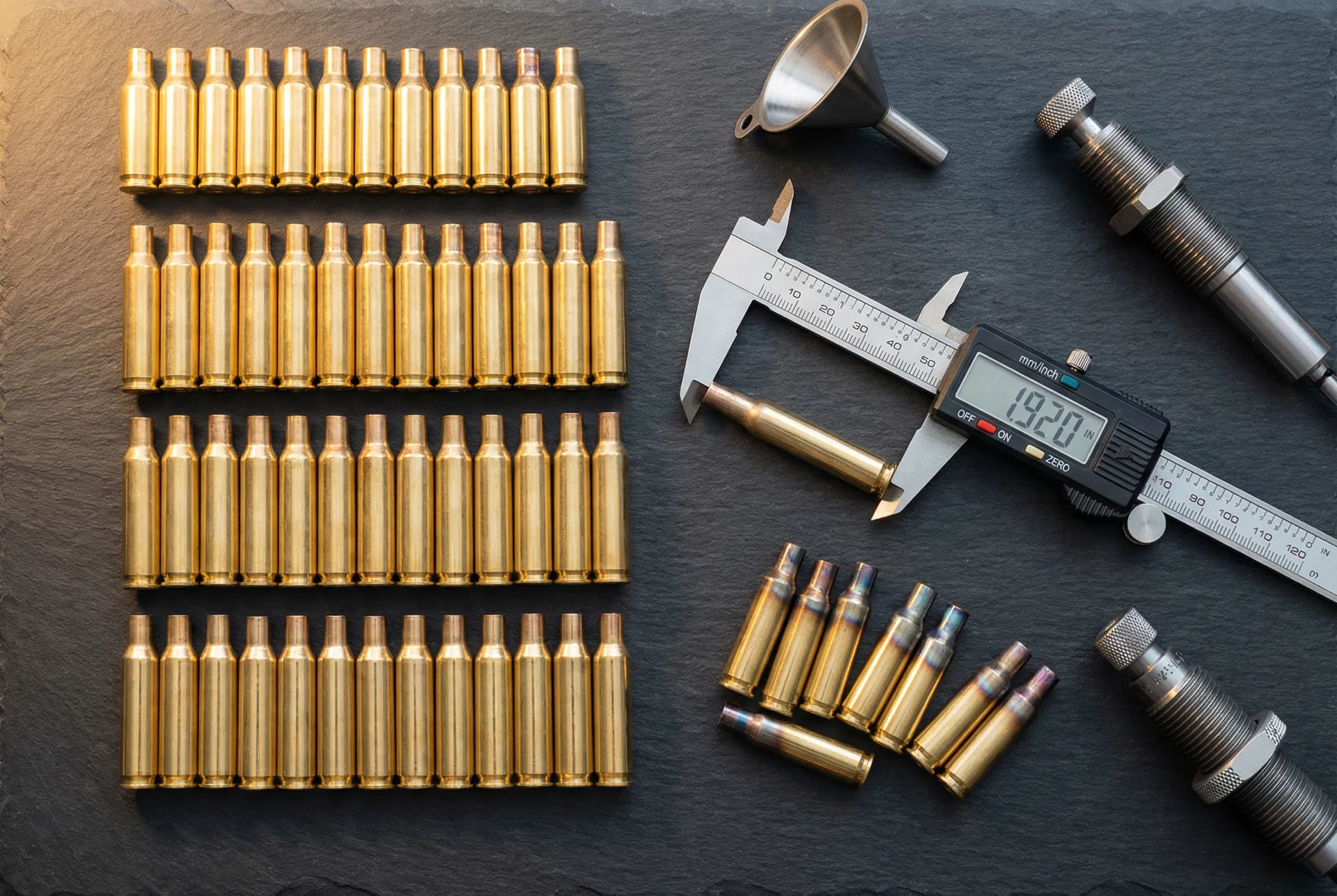 Precision brass cases and reloading tools