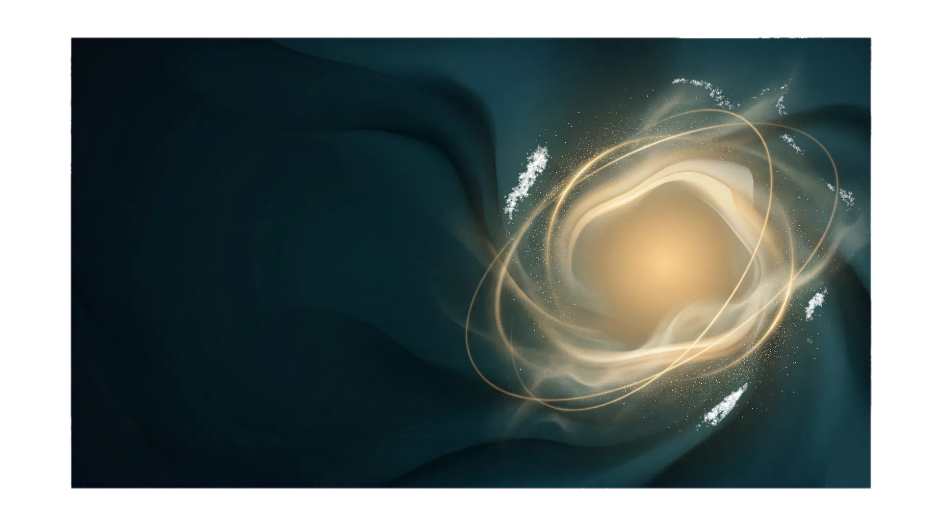 Abstrakte goldene Lichtöffnung