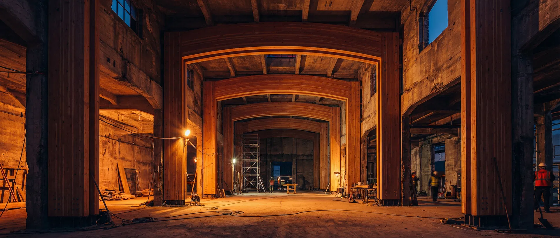 Estructura de madera laminada en nave industrial - CORSÉ 3D ingeniería en madera estructural