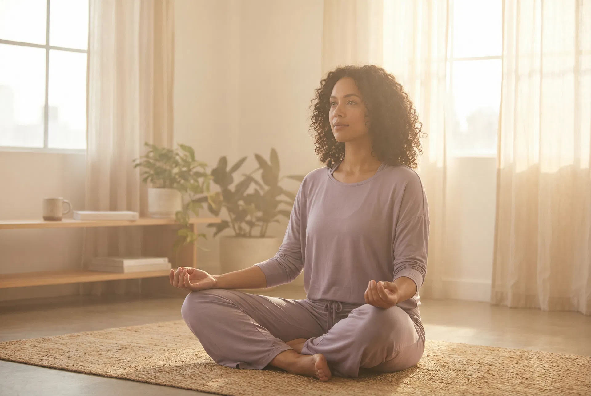 Mujer en meditación y paz interior