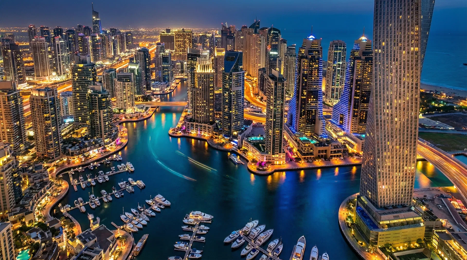 Dubai Marina aerial view