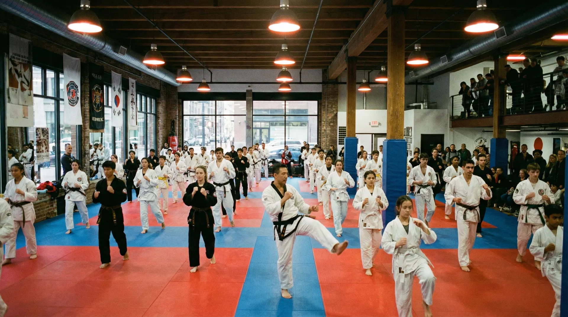 Packed martial arts class
