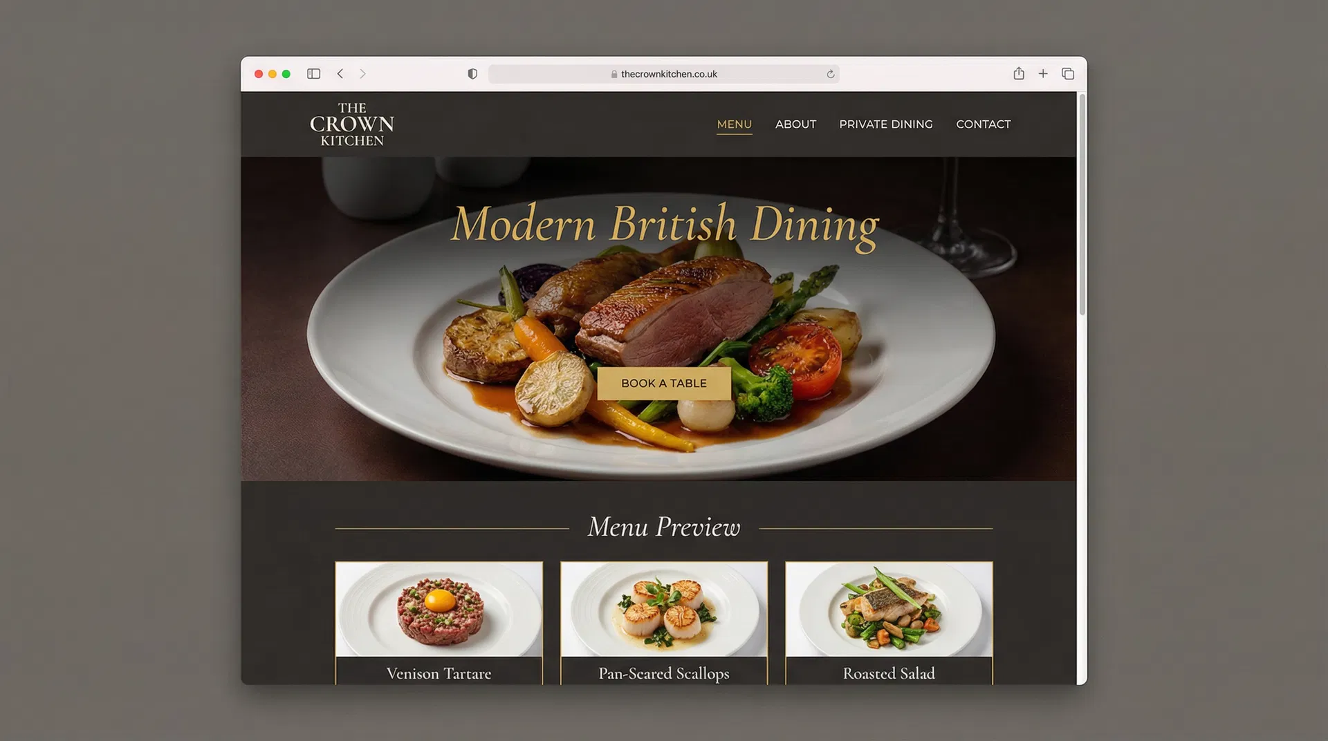 The Crown Kitchen website example