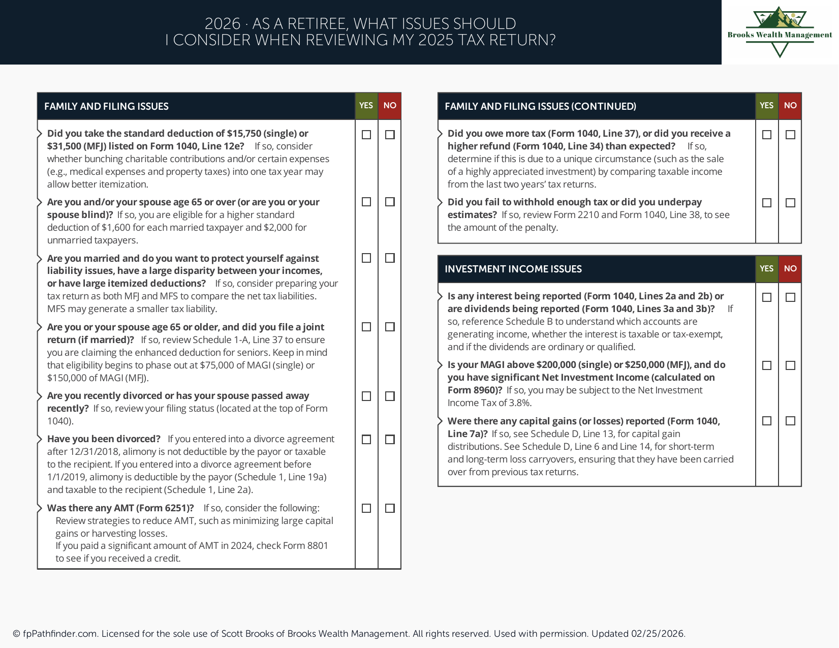 Preview of As a Retiree, What Issues Should I Consider When Reviewing My 2025 Tax Return?