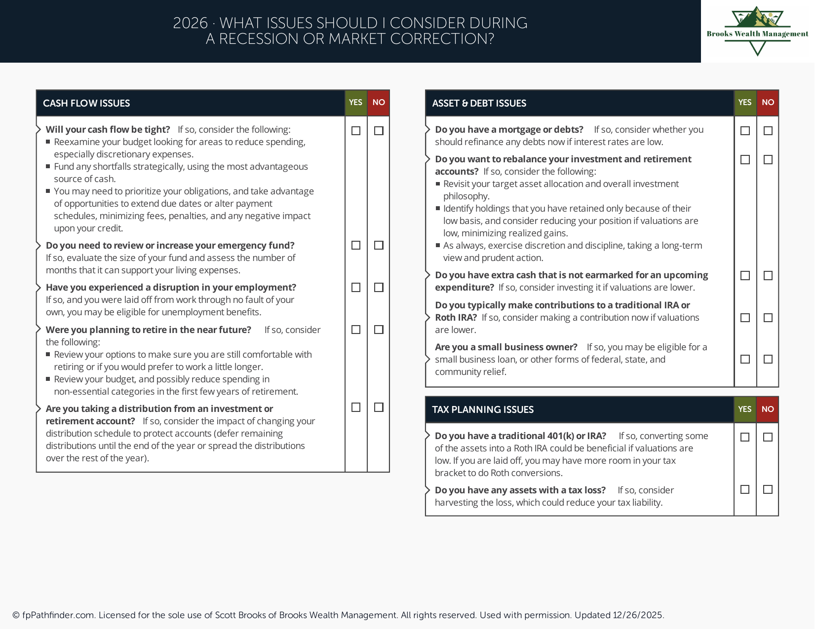 Preview of What Issues Should I Consider During a Recession or Market Correction?