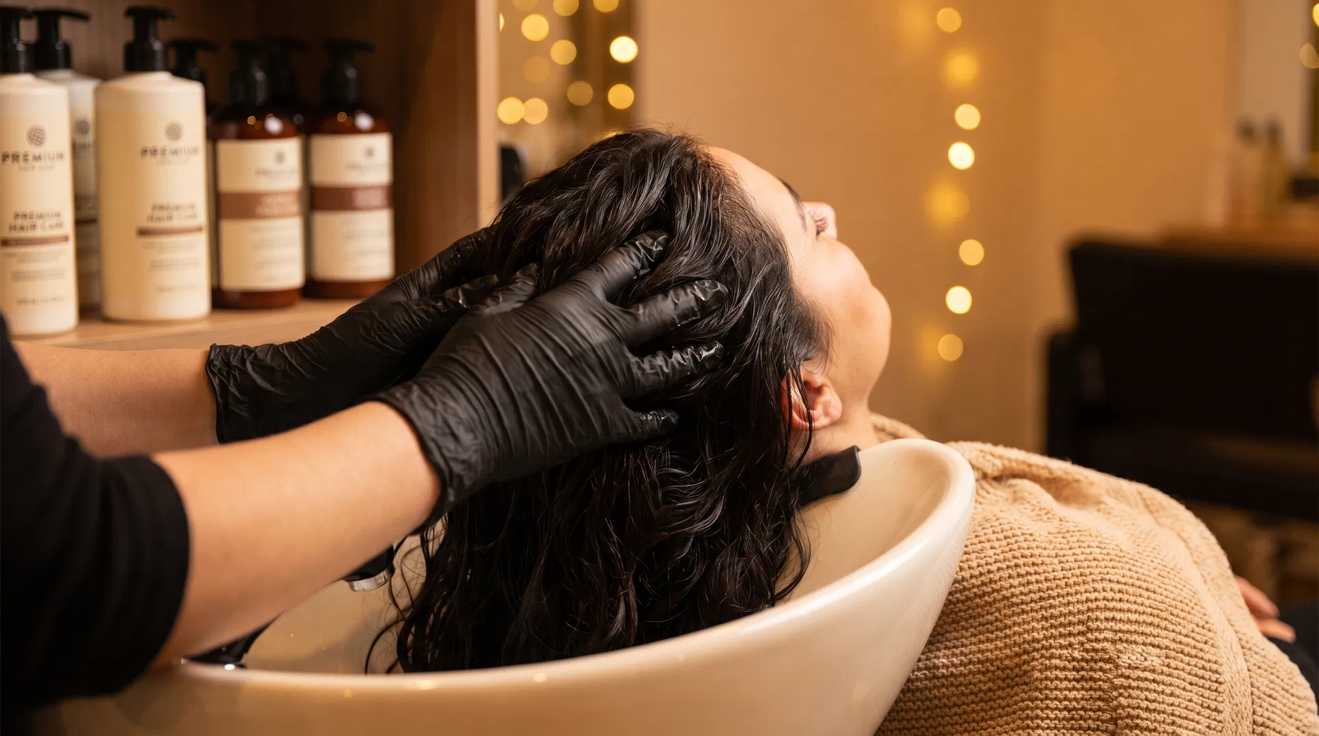 Head spa treatment close-up