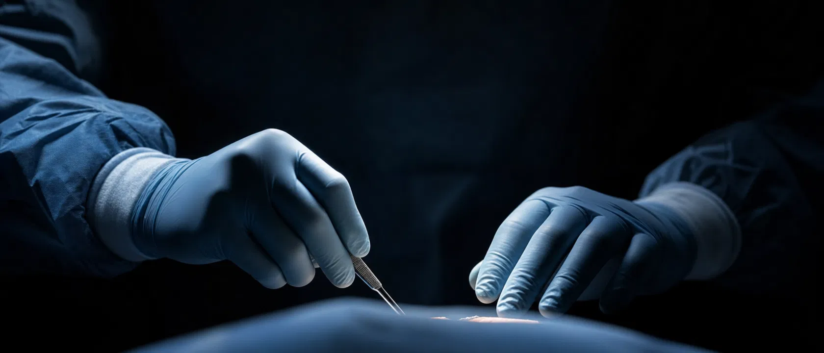 Surgeon's hands in operating theatre