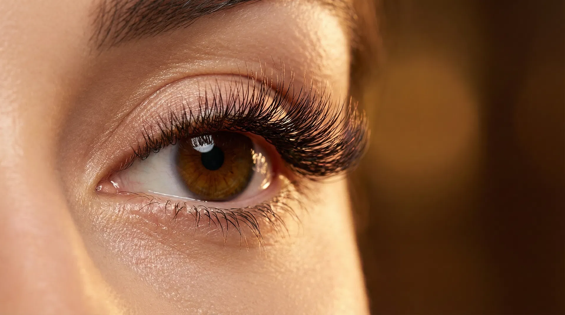 Lash extensions close-up