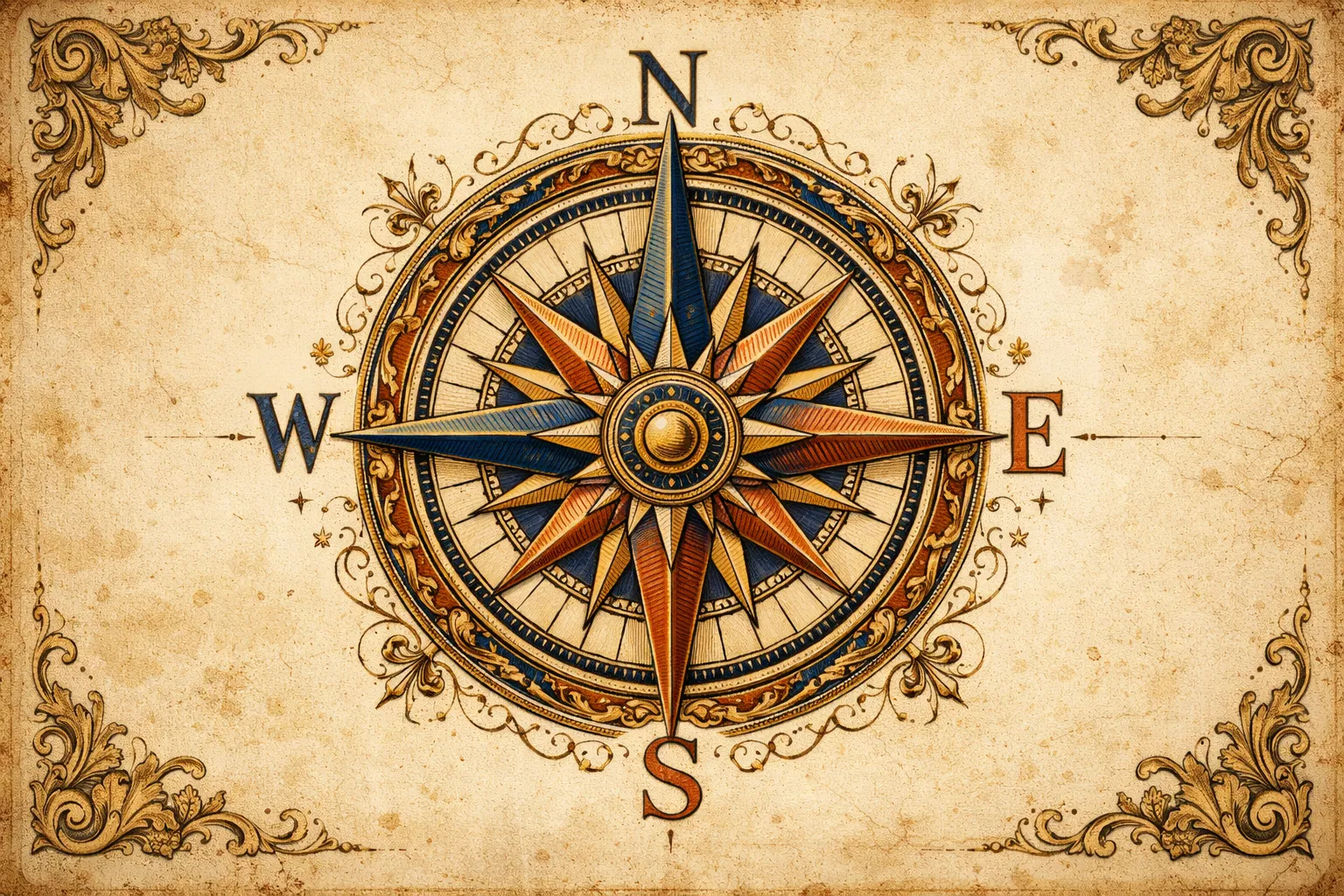 Vintage Compass Rose