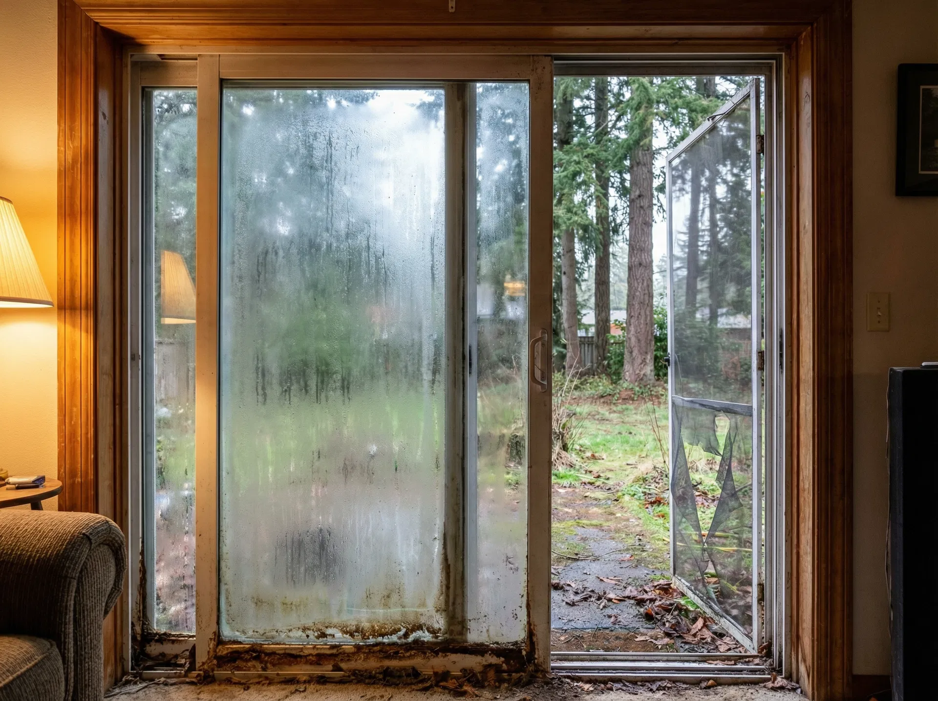 Before: Sliding Patio Door Upgrade