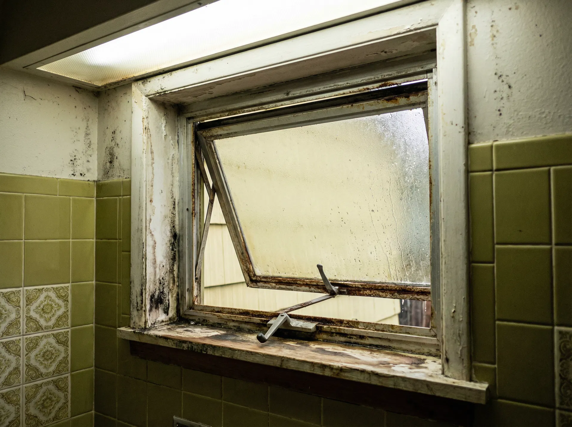 Before: Bathroom Awning Window