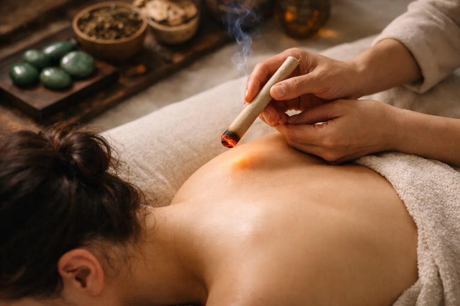 Moxibustion treatment session