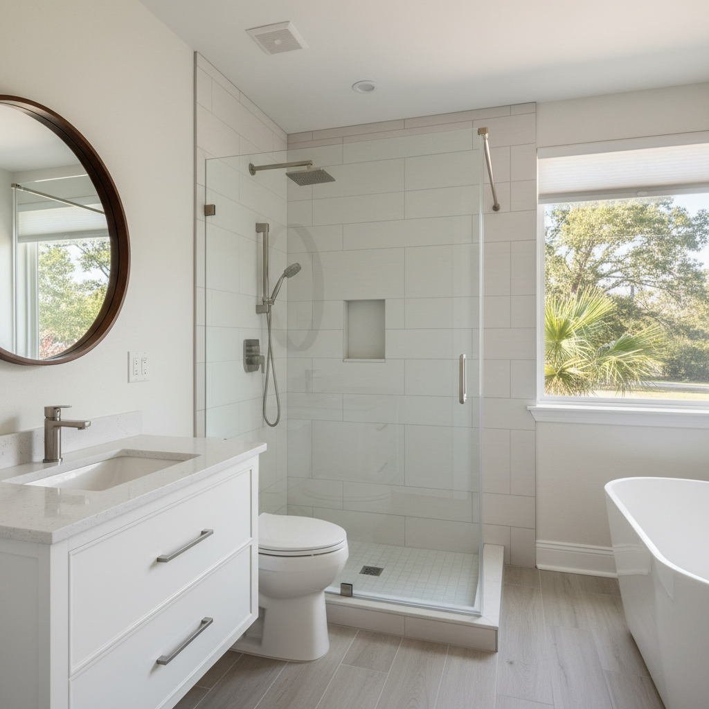 Completed bathroom remodel work at a residential property in Dothan, AL