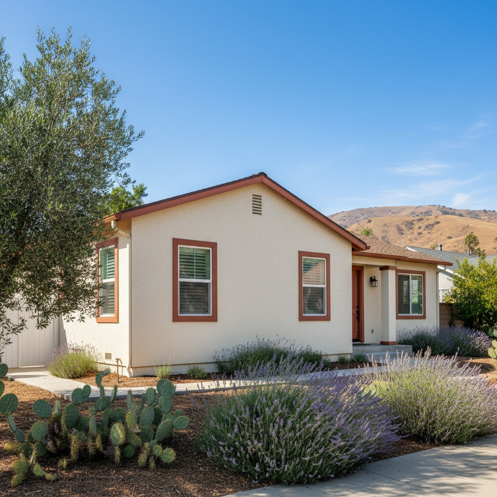 Completed residential stucco work at a residential property in Arcadia, CA