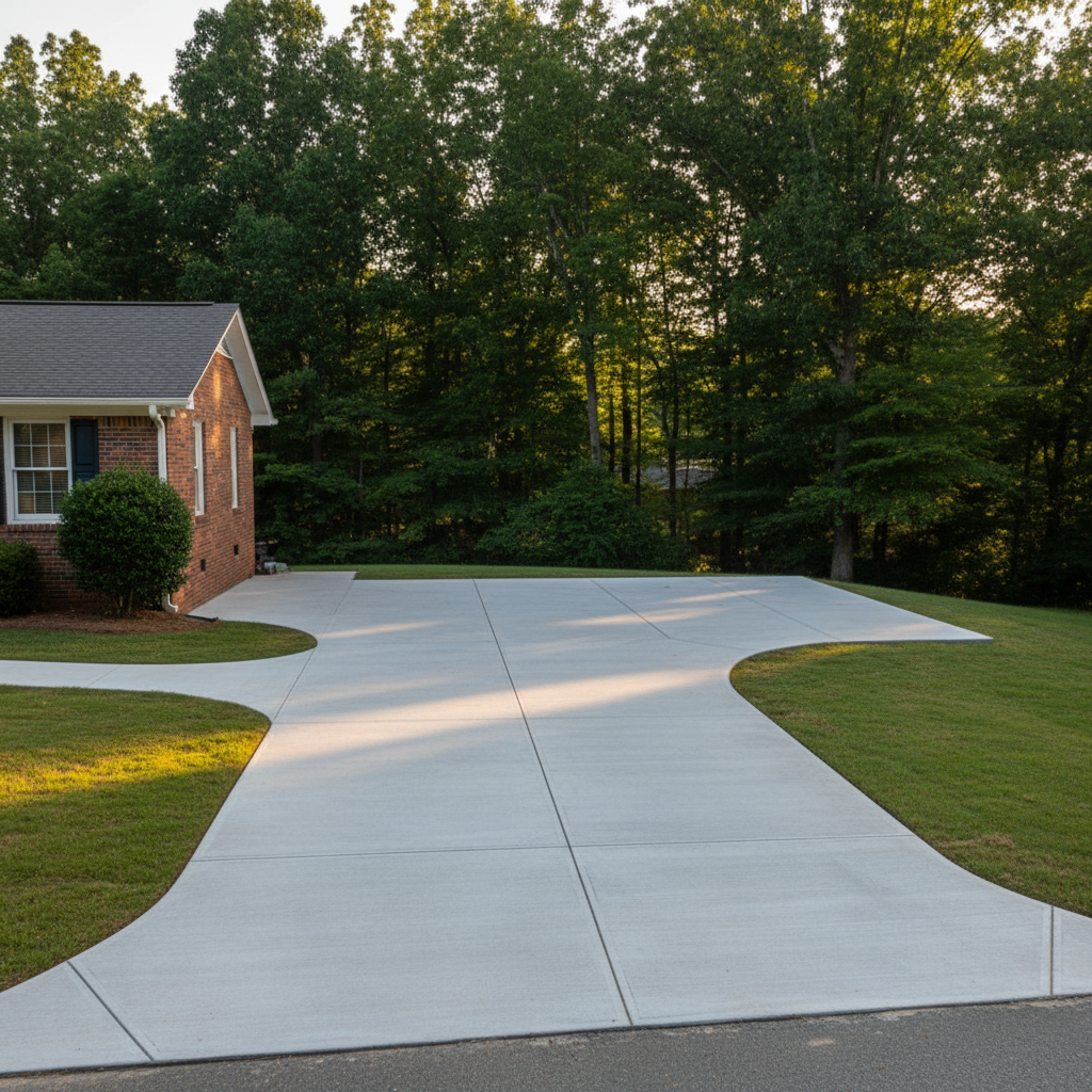 Completed concrete installation work at a residential property in Mountain Brook, AL