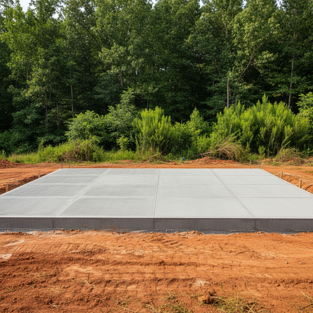 Completed concrete foundations work at a residential property in Hoover, AL