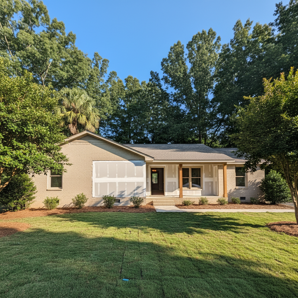 Completed water damage restoration work at a residential property in Montgomery, AL
