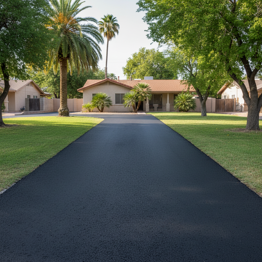 Completed residential asphalt work at a residential property in Tempe, AZ