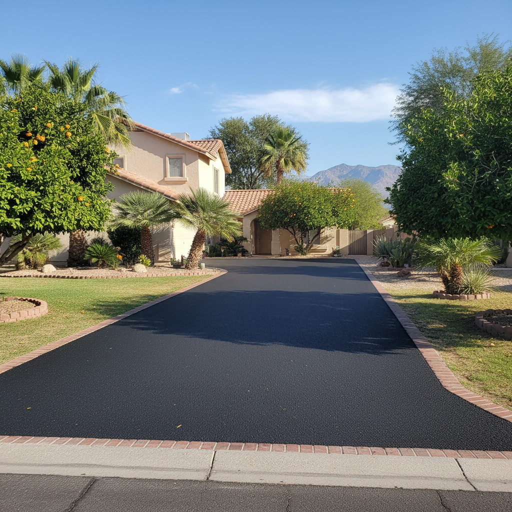 Completed residential asphalt work at a residential property in Tempe, AZ