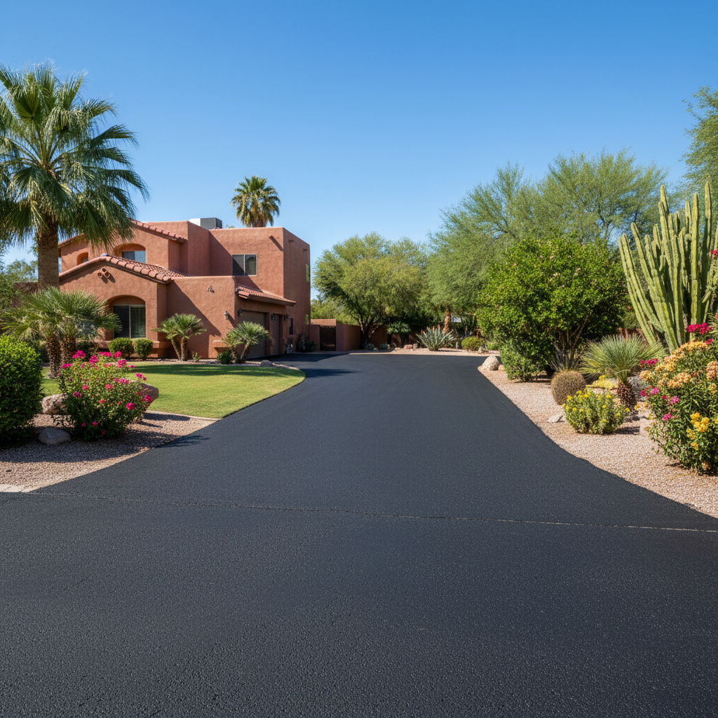 Completed slurry coating work at a residential property in Phoenix, AZ