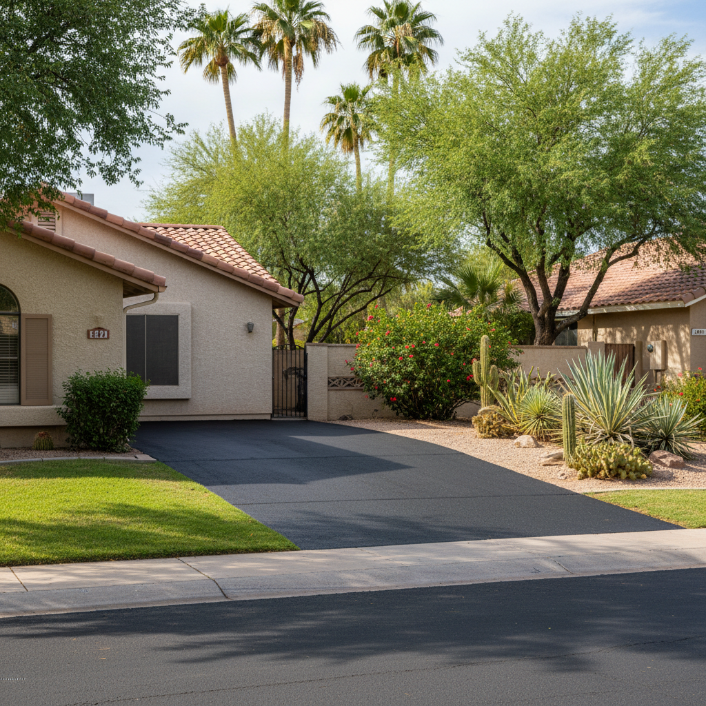 Completed residential asphalt work at a residential property in Peoria, AZ