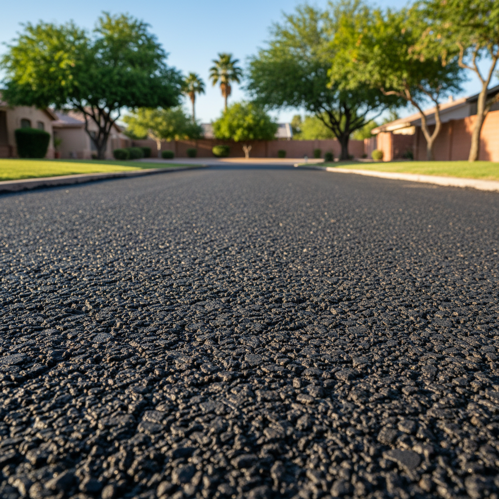 Completed asphalt milling work at a residential property in Peoria, AZ
