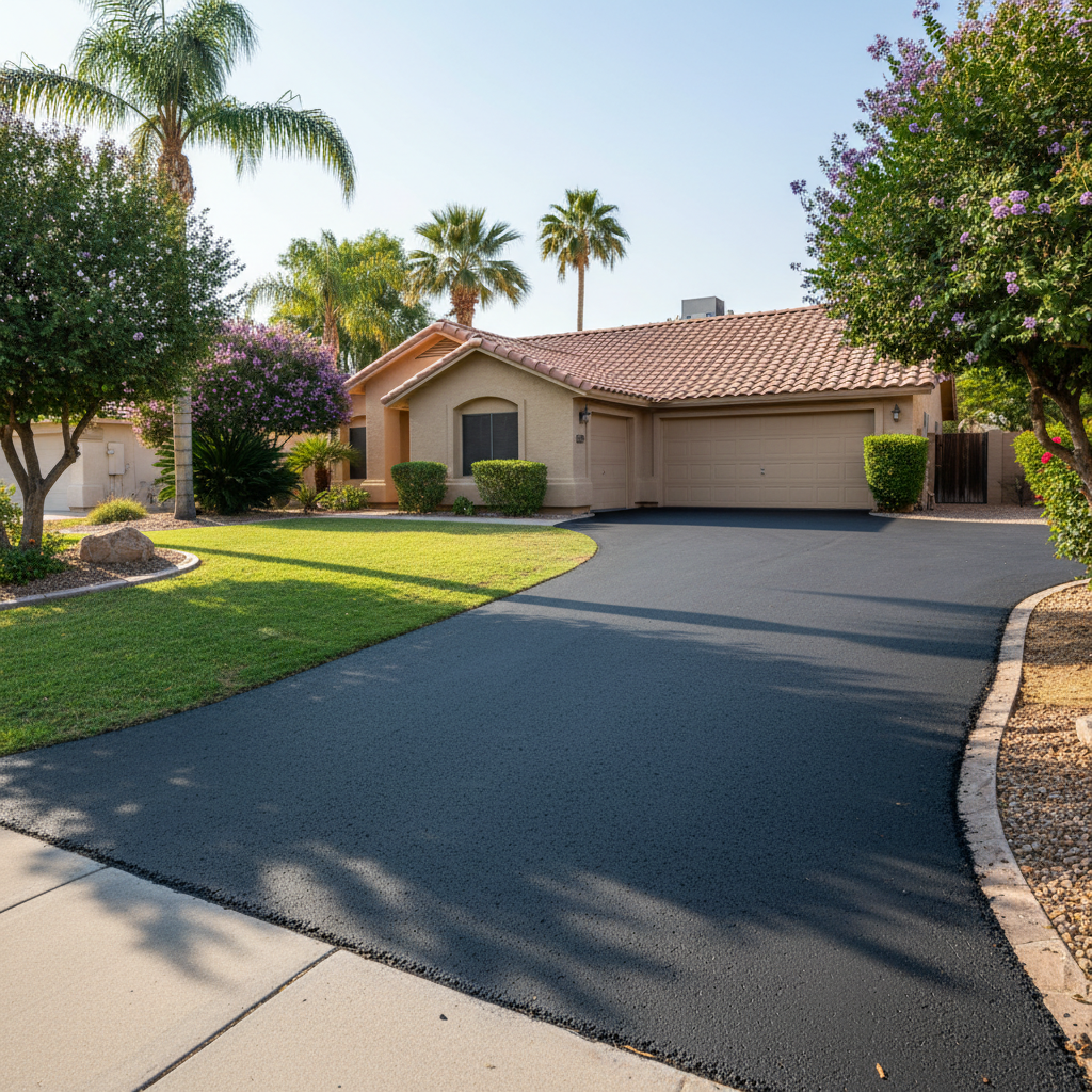 Completed residential asphalt work at a residential property in Phoenix, AZ