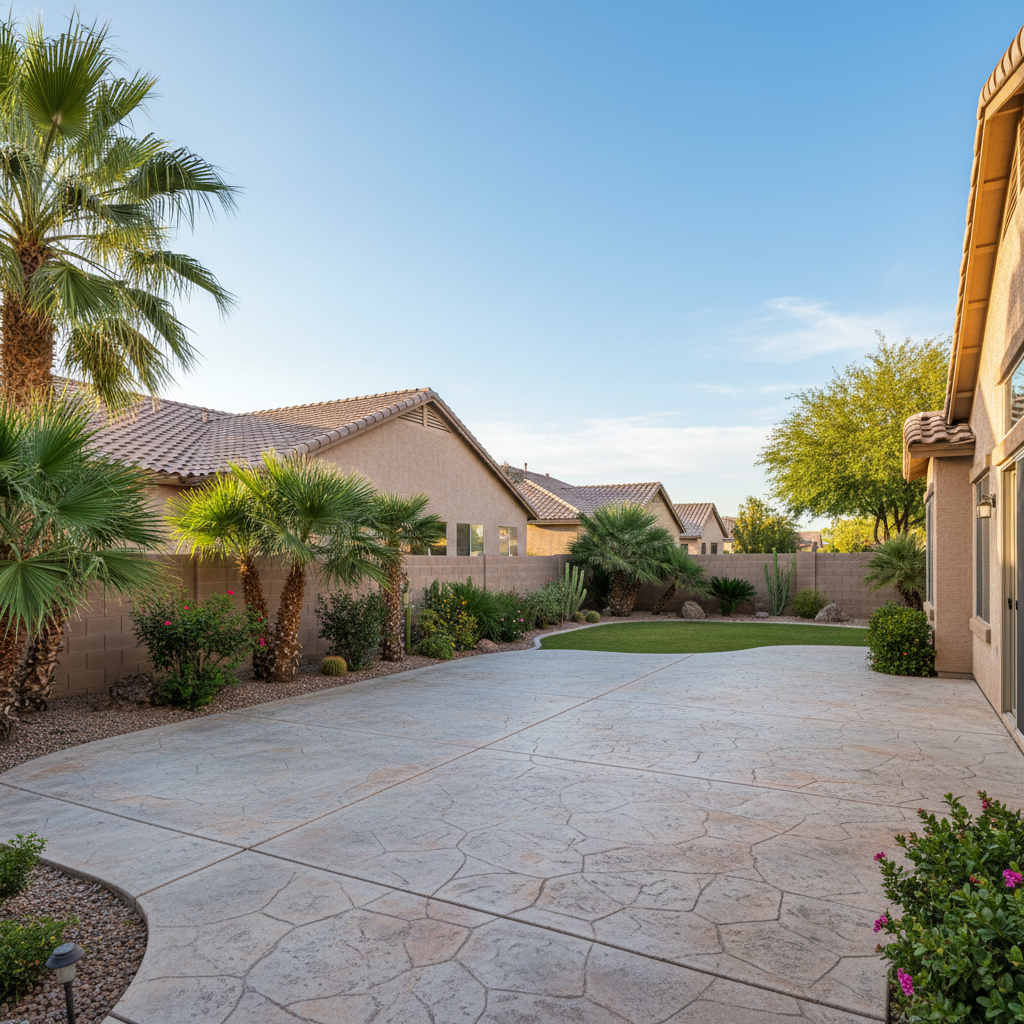Completed concrete patios work at a residential property in Glendale, AZ
